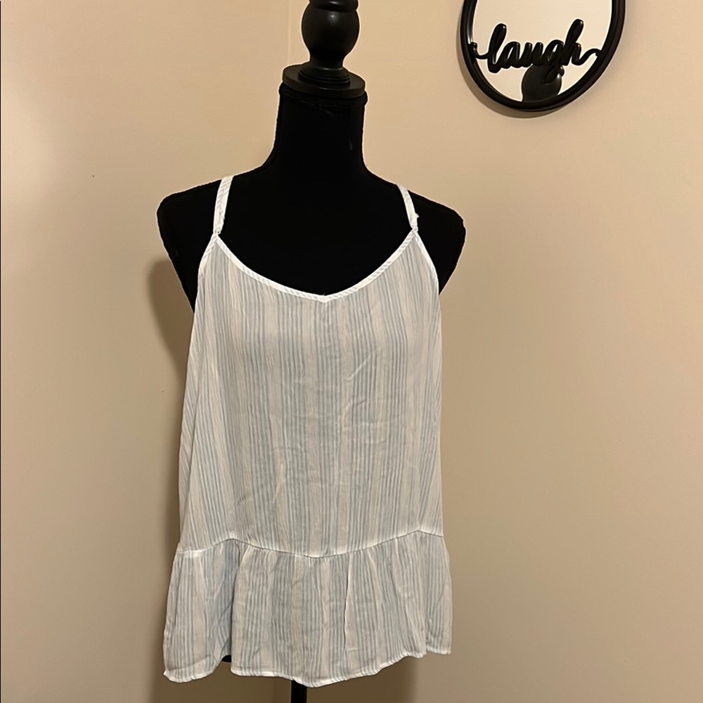 Pink Republic Cream Sleeveless Peplum Camisole